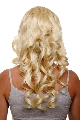 Clip-in Haarteil 7 Klammern 3/4 Perücke Halbperücke Lichtblond 50 cm H9503-88E