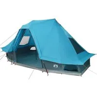 vidaXL Familien-Tipi-Zelt Falten mit Dach Blau 466 x 310 x 240 cm - Geräumiges Familien-Tipi-Zelt für Outdoor-Abenteuer, stabil und wetterfest mit einfachem Zugang durch Reißverschluss, ideal für Camping in Natur und Strand.