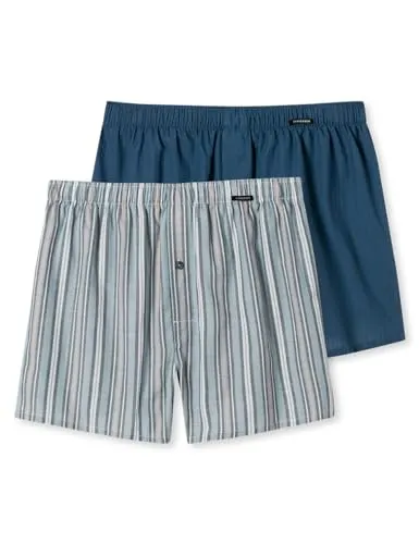 Schiesser Herren 2 Pack Boxershorts Baumwolle Web Multipack - Webboxer, Sortiert 8_180202, 9/ 3XL