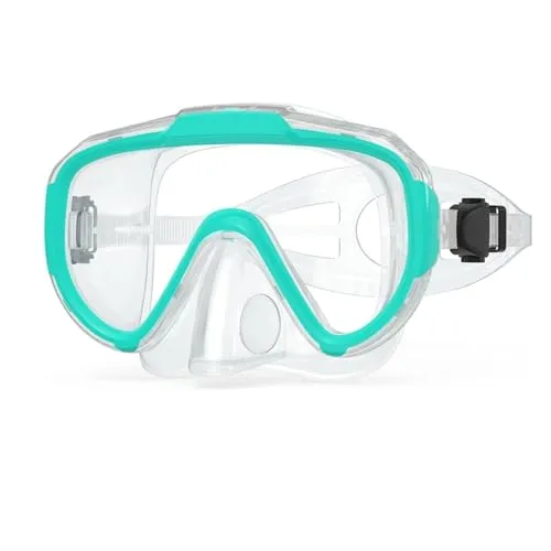Taucherbrille Kinder 4-16 Jahre, 180° Panorama Kinder Schnorchelmaske, Verstellbares Silikonband Schnorchelmaske mit HD Gehärtetes Glas Anti-Leck Schwimmmaske, für Tauchen,Schnorcheln und Schwimmen