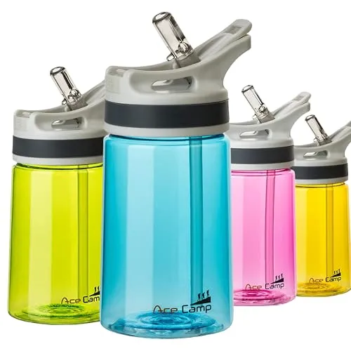 AceCamp TRITAN Trinkflasche | Sportflasche | BPA-frei I alle Getränke I Springdeckel blau 350 ml