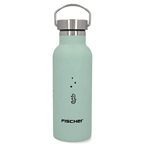 FISCHER Trinkflasche Edelstahl 500 ml | Kinder | Schraubverschluss | lebensmittelecht
