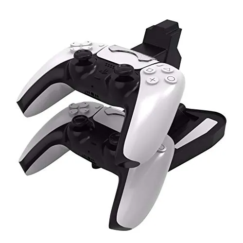 Gamedealer Twin Ladestation passend für PS5 Wireless Controller Charger Ladegerät mit visueller LED Ladestand Anzeige Versand aus DE