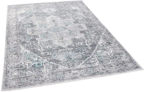TOM TAILOR HOME Teppich Funky Orient Tabriz - Vintage Design - Flachgewebe-Teppich mit 5 mm Höhe und strapazierfähigem Kurzflor, ideal für Wohn- und Essbereiche. Modische Interpretation klassischer Orientmuster in trendigen Farben.