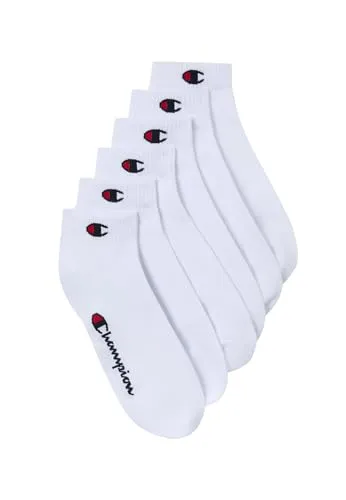 Champion Unisex Basics 6pk Quarter Socken, Weiß, 43-46 EU in weiß von Champion