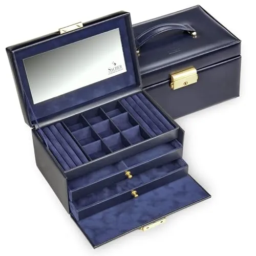 Schmuckkasten Elly acuro/navy (Leder) von SACHER