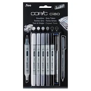 COPIC® ciao 5+1 Kalte Grautöne Layoutmarker-Set in grau von COPIC