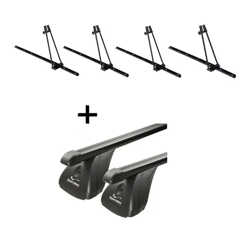 VDP Dachträger für Toyota Rav4 III (2006-2013) mit 4x Fahrradträger ORION - Gepäckträger-Set für Toyota Rav4 III (2006-2013) mit 4 funktionalen Fahrradträgern für sicheren Transport. Ideal für verschiedene Fahrradtypen, einfach zu montieren und robust aus Stahl.