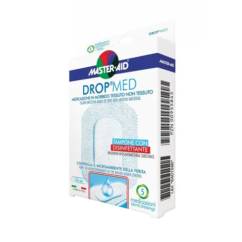 Master-Aid® Drop® Med Medicazione In Morbido Tessuto Non Tessuto 10x10cm 5 Pezzi