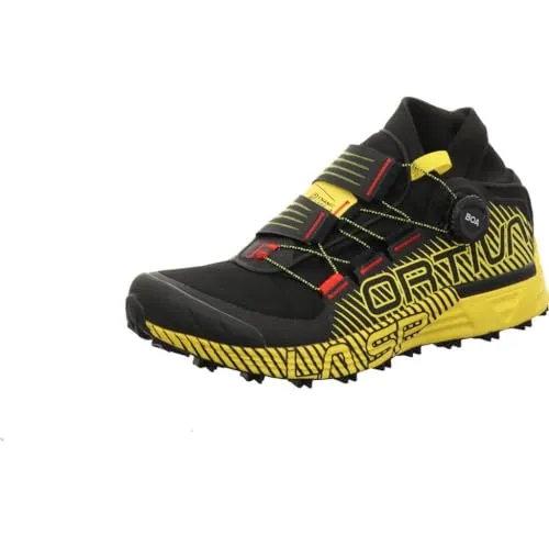 La Sportiva Cyklon Black/Yellow (45,5) - Hochleistungs-Laufschuhe - Laufschuhe für Skyraces und technische Geländeläufe. Mit BOA Fit System für perfekte Stabilität und Anpassungsfähigkeit, ideal für anspruchsvolles Terrain.