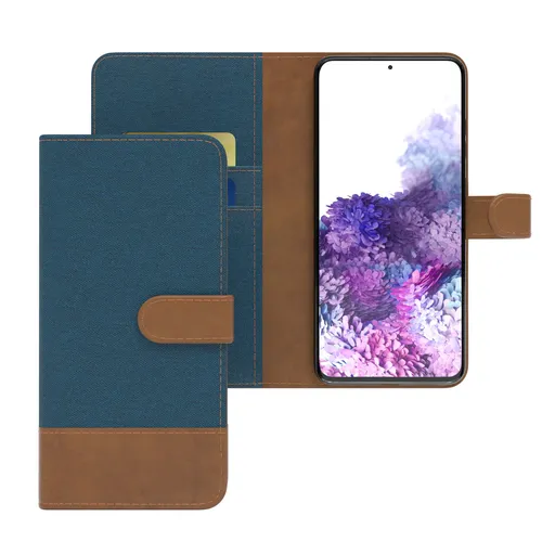 Tasche für Huawei P Smart (2019) Jeans Cover Handy Schutz Hülle Case Blau