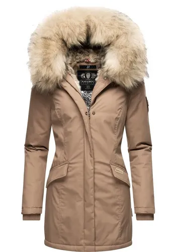 Navahoo Wintermantel Cristal stylischer Damen Winterparka mit Kunstfell-Kapuze