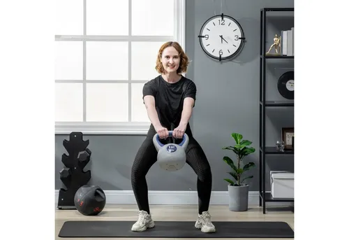 SPORTNOW Kettlebell 12 Kg Set - Kettlebell aus Kunststoff und Sand, ideal für effektives Krafttraining und Muskelaufbau, in ansprechendem Blau.