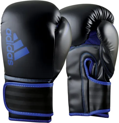 adidas Hybrid 80 Boxhandschuhe, Schwarz/Blau, 12 oz EU - Punchinghandschuhe mit mehrlagiger Polsterung für optimale Dämpfung und AEROREADY-Technologie für beste Feuchtigkeitsregulierung, ideal auch für Anfänger.