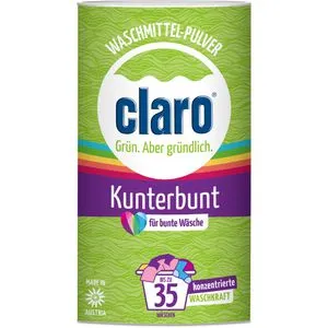 Claro Waschmittel Kunterbunt Colorwaschmittel, Pulver, ökologisch, 1 kg, Waschladungen 35
