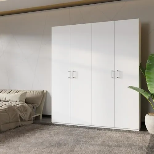 FORTE Drehtürenschrank 177,5 x 210,5 x 42 cm – Modern und Praktisch - Geräumiger Drehtürenschrank für optimale Ordnung. Mit variablen Einlegeböden und ausziehbarer Kleiderstange. Hochwertige Verarbeitung für stilvolle Einrichtung im modernen Look.