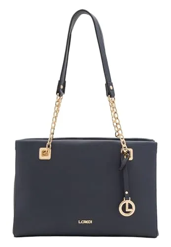 L.Credi Damen Karin Tasche, Marineblau - Damen-Schultertaschen, stilvolle und geräumige Tasche mit elegantem Design, ideal für den Alltag