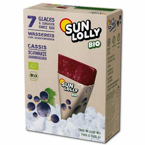 Sun Lolly Bio-Schwarze Johannisbeere, Wassereis, 7 Packungen 6,05€/1l