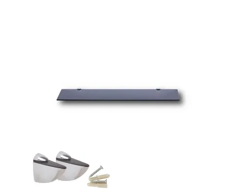 HOOZ Wandregal aus Sicherheitsglas mit Halterung in schwarz von Hooz