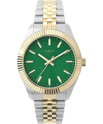 Timex Damen Analog Quarz Armbanduhr Legacy - Elegante Armbanduhr für Damen mit leuchtenden Zeigern, hochwertigem Edelstahlband und wasserdicht bis 5 bar. Ideal für jeden Anlass.
