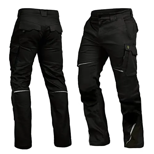 LEIB WÄCHTER Flex-Line Arbeitshose Premium Schwarz ohne Kniepolstertaschen Gr. 50