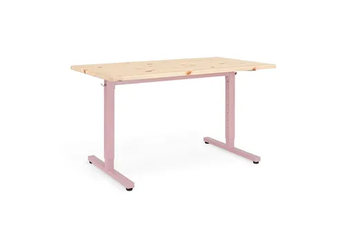 Ehrenkind Schreibtisch höhenverstellbar für Kinder und Erwachsene (mit Massivholzplatte & Stahlgestell, langlebig, Holzplatte aus massivem Kiefernholz), mitwachsend & zeitlos