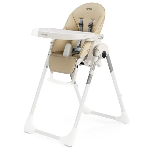 Peg Perego Prima Pappa Follow Me - Paloma Hochstuhl - Hochstuhl mit Baby-Liegefunktion, 4 Doppelrollen mit Bremsen und hochwertigem Lederimitat-Bezug, ideal für flexible Nutzung ab 0 Monaten.