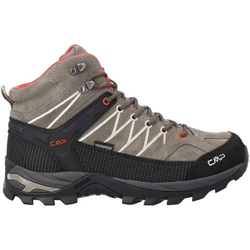 CMP RIGEL MID TREKKING SHOES WP, Gr. 47, wasserdichte Wanderschuhe - Wanderschuhe für jedes Terrain mit OrthoLite®-Technologie für optimale Dämpfung und FullOn GRIP-Sohle für besten Halt. Ideal für anspruchsvolle Wanderungen.