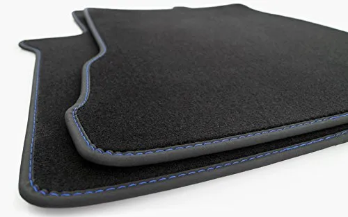 LKW Fußmatten für Volvo FH4 FH500 Velours Matten Teppich Innenraum Autoteppich, Ziernaht: Blau