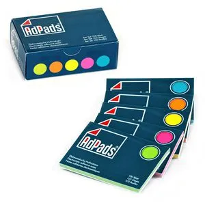 AdPads Haftnotizen 394930255244, bunt, 100 x 68mm, elektrostatisch klebend, 5x 100 Blatt
