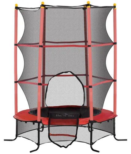 Homcom Kindertrampolin Rot 163x163 cm von HOMCOM