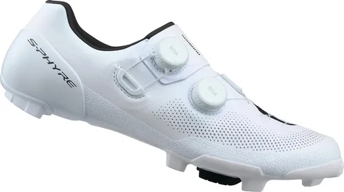 Shimano Gravel-Fahrradschuhe RX910 wide, weiß - Hochwertige Gravel-Race-Schuhe mit innovativem Ponton-System für optimale Kraftübertragung und Komfort. Leichte Carbon-Zwischensohle und flache BOA Li2 für präzise Anpassung.