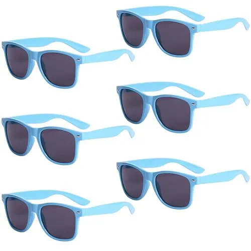 Produktbild Unning 6 Stücke Bunte Sonnenbrille Set Neon Lustige Sonnenbrillen Vintage Brillen Party für Herren Damen