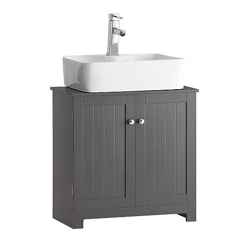 SoBuy Waschbeckenunterschrank BZR18 in grau von SoBuy