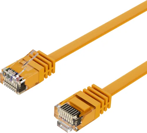 Patchkabel-Flachkabel U/UTP cat. 6 slim gelb 0,5m