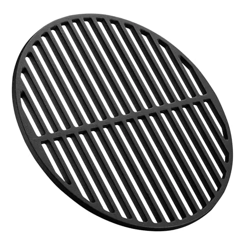 Wiltec Gusseisen Grillrost rund Ø 34,5 cm - Grillroste für Holzkohle- und Gasgrills, aus massivem Gusseisen für optimale Wärmeverteilung und perfekte Garergebnisse – ideal für BBQs und Gartenpartys.