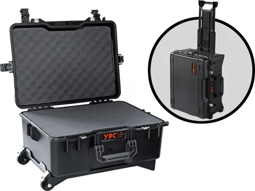 YPC CS00003BKCB - Xplorer Case XXL - Werkzeugkoffer/-Taschen mit wasserdichtem und stoßfestem Design, ideal für Kamera- und Drohnentransport mit flexibler Würfelschaum-Einlage und praktischer Trolley-Funktion.