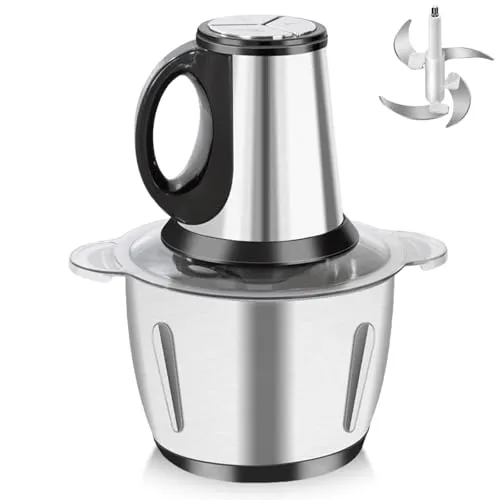 Zerkleinerer Elektrisch Mini, 2L Multizerkleinerer Elektrisch-Food Processor 300W 3 Geschwindigkeiten, Zerkleinerer Küche für Fleisch/Gemüse/Obst/Nüsse/Babynahrung