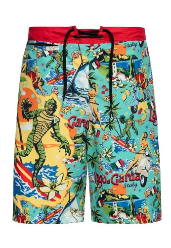 KingKerosin Badeshorts Il mostro del Lago di Garda mit exklusivem Artwork-Print