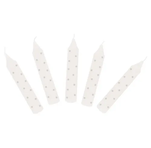 goki Geburtstagskerze Geburtstagskerzen-Set 10 Stk. Kerzen 10 cm hoch Geburtstag (Set, 10-tlg., 1), handbemalte Kerzen in der Farbe grau gepunktet