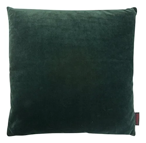 MAGMA Samt Uni Kissenbezug 50x50 cm - grün,- samtig weich kuscheliger Stoff, rechteckiger Kissenbezug, für Wohnzimmer, Schlafzimmer, Büro und Gästezimmer Waschbar