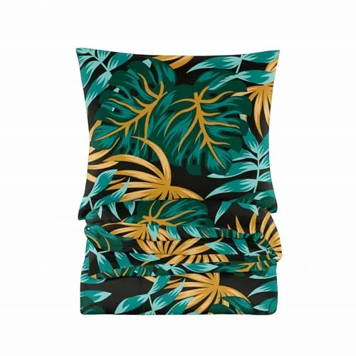 Cotton Market ÖKO-TEX Bettwäsche 160x200 cm - Mikrofaser Baumwolle - Bettwäsche-Sets 3 Teilig ‎mit Reißverschluss - Bettbezug 160 cm und 2 Kissenbezug 70x80 cm - Vier Monster/Grün