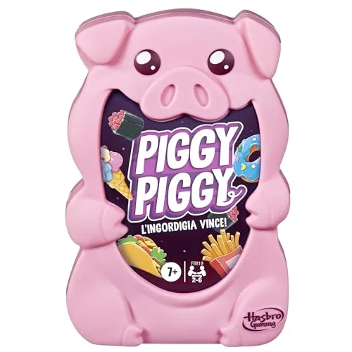 Hasbro Gaming Piggy Piggy Kartenspiel, lustiges und schnelles Kartenspiel für Familien, Kinder, Jugendliche und Erwachsene, ab 7 Jahren, für 2 bis 6 Spieler