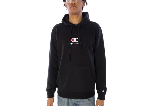 CHAMPION Legacy Hoodie Herren - Black Beauty, Größe L - Stylischer Hoodie aus Sweat-Material mit großer Logostickerei; gefütterte Kapuze und Kängurutasche für zusätzlichen Komfort.