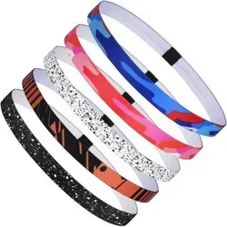 Sport Stirnbänder Unisex 5er Set - Elastisch & Rutschfest - Modisches 5er Set Sport-Stirnbänder für Damen und Herren. Atmungsaktiv und leicht, mit rutschfestem Silikonring für sicheren Halt. Ideal für Training, Yoga und Freizeit. Bleibe fokussiert beim Sport!
