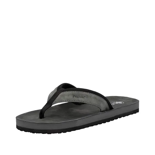 Rieker Herren 20151 Zehentrenner, Grau, 42 EU - Herren-Zehentrenner mit Komfortweite für optimalen Tragekomfort und lässigen Style im Sommer.