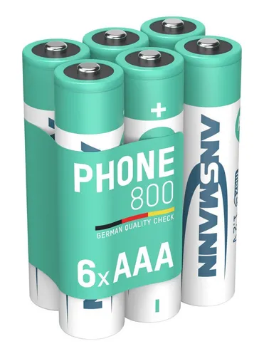 ANSMANN AG Akku AAA Micro 800 mAh 1,2V NiMH - 6 Stück, wiederaufladbar mit maxE Akku 800 mAh (1.2 V)