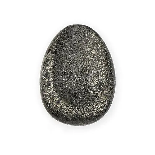 NKlaus Daumenstein Markasit Pyrit-Achat 5x3,5cm - Edelstein Daumenstein aus Markasit Pyrit-Achat, ideal für Meditation und innere Ruhe. Härtstärke 6,5 - 7, perfekt für energetische Unterstützung.