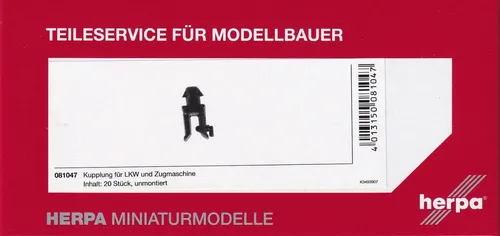 HERPA Teileservice 1:87 Kupplung für LKW und Zugmaschine H0 081047