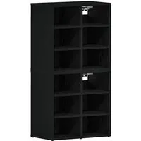 vidaXL Schuhschrank 2 Stk Schwarz Eiche von vidaXL